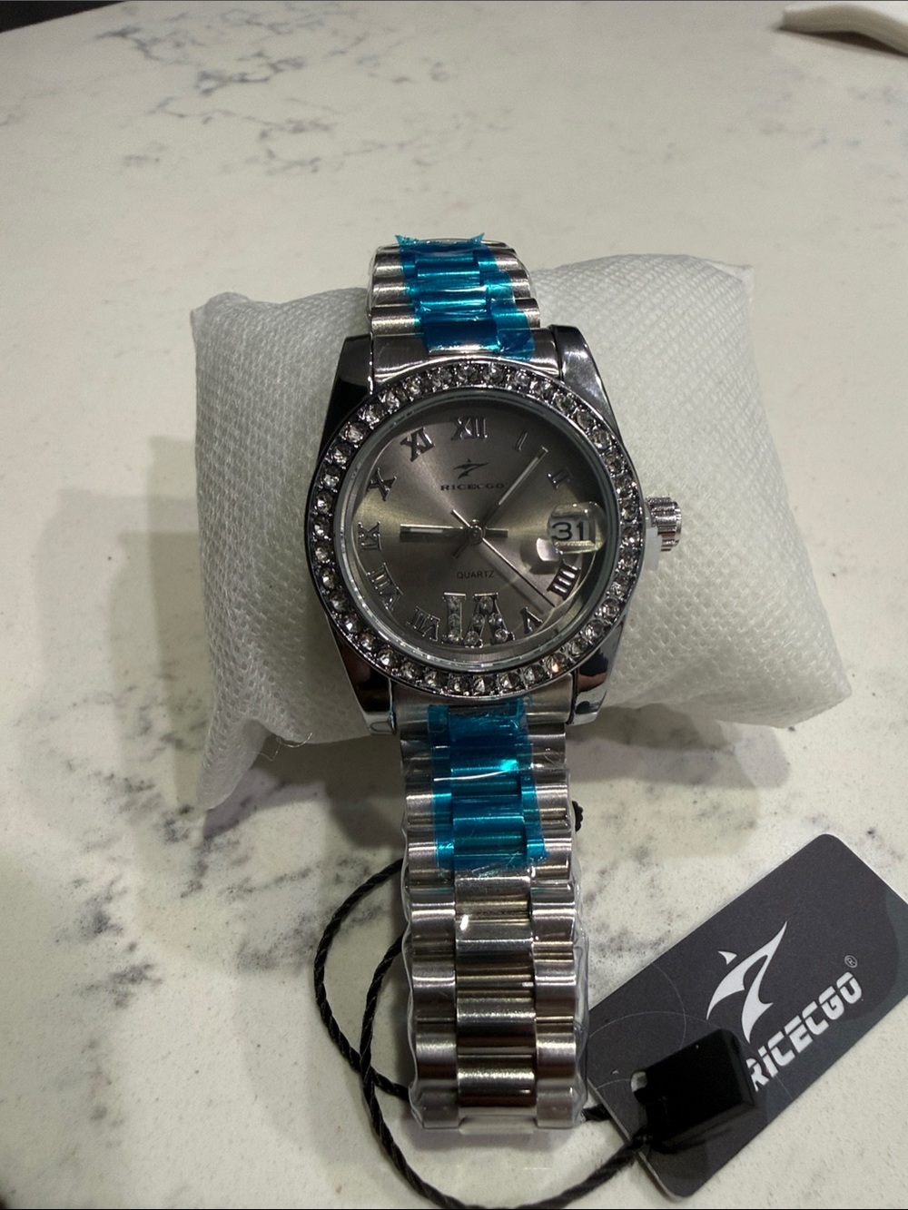 Ice Silver Bracelet Watch with silver links